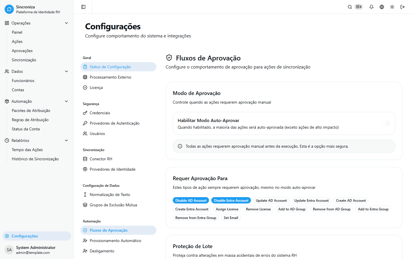 Configuração de Fluxos de Aprovação