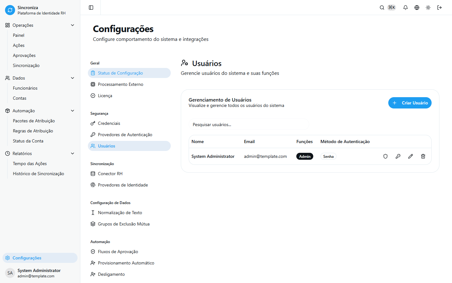 Gerenciamento de Usuários